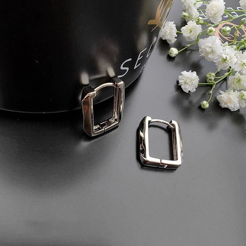 گوشواره مستطیلی نقرهای ژوپینگ کد 141