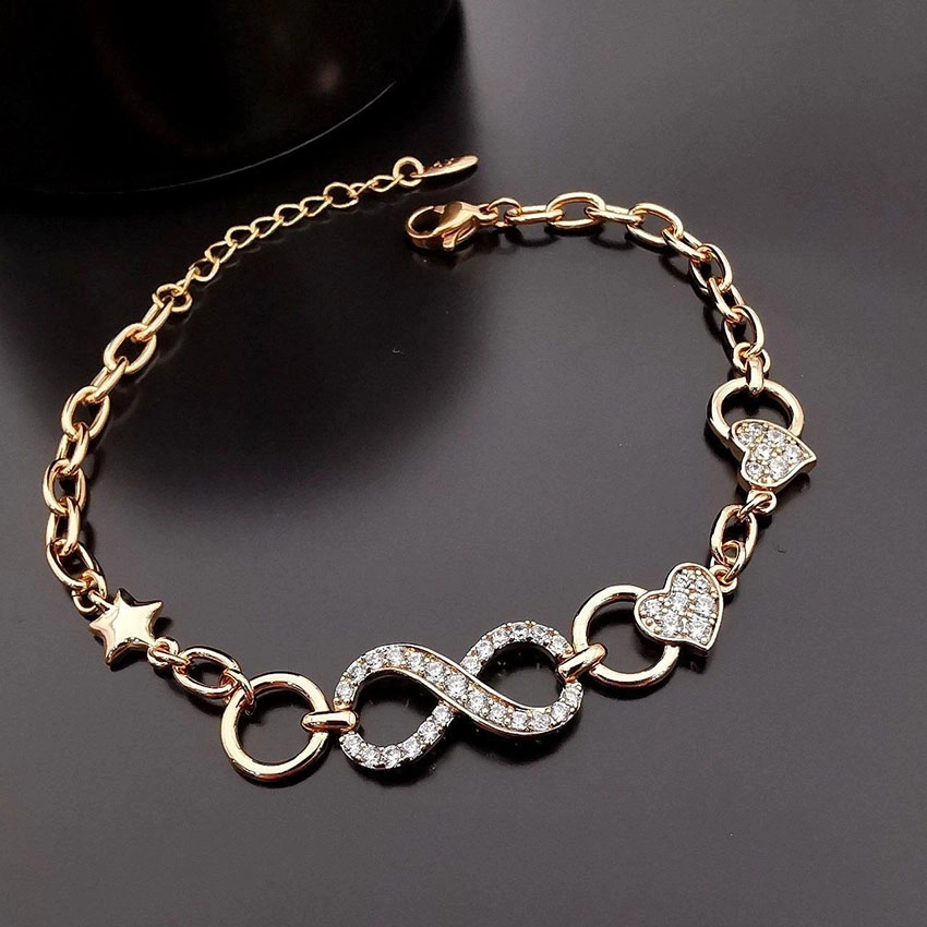 دستبند طرح بینهایت و قلب ژوپینگ کد 450